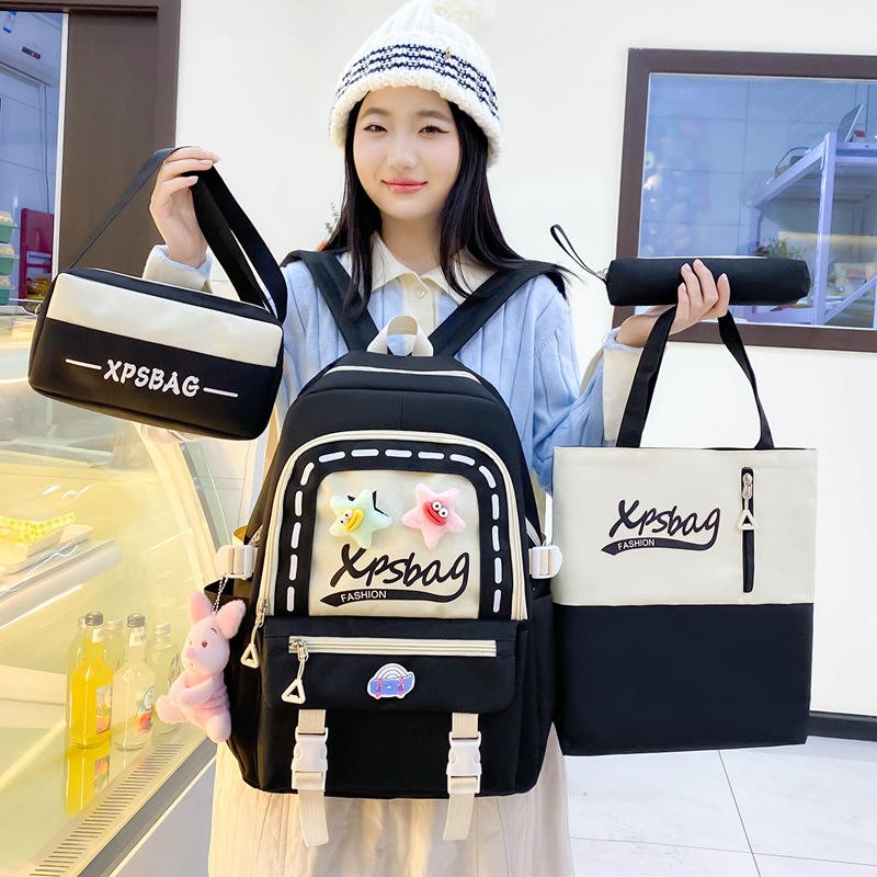 4 PCS Unisex Kids School Bag Set