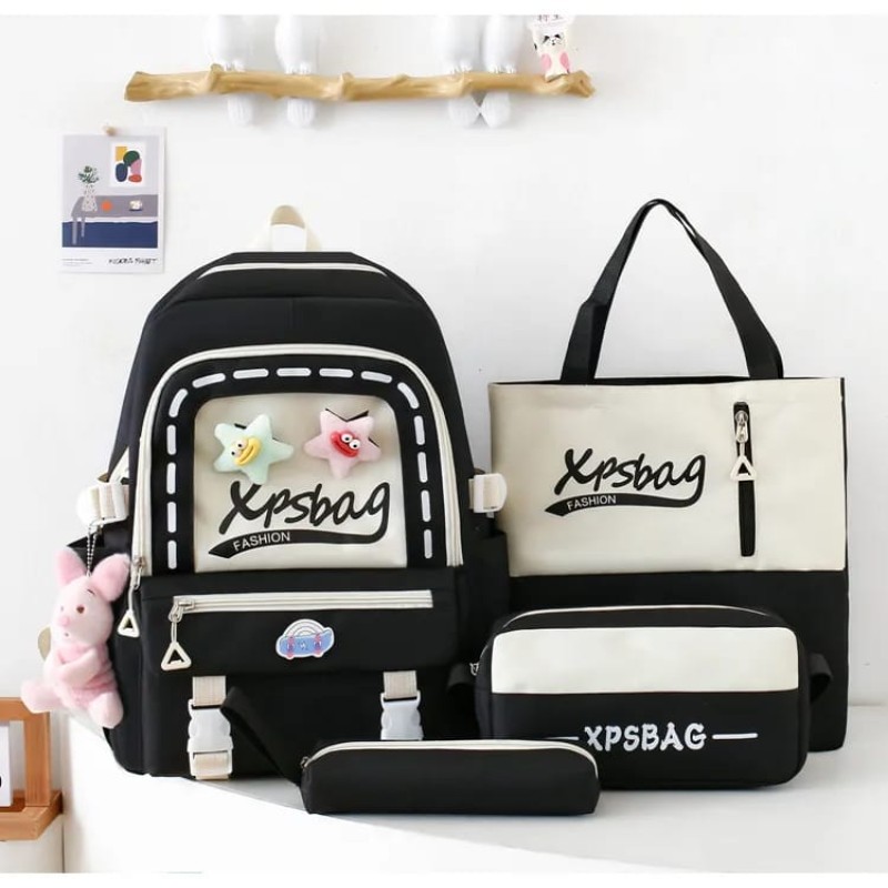 4 PCS Unisex Kids School Bag Set