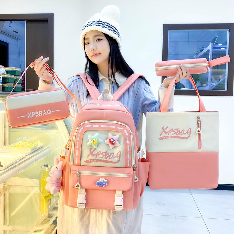 4 PCS Unisex Kids School Bag Set