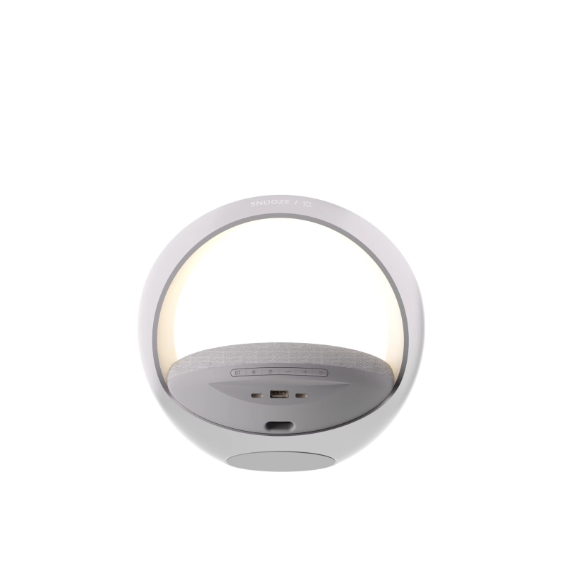 Home Tech Gadgets 2026 Cozy Atmosphere Charming 5-in 1 Night Light Wireless Speaker with Alarm Clock and Wireless Charger