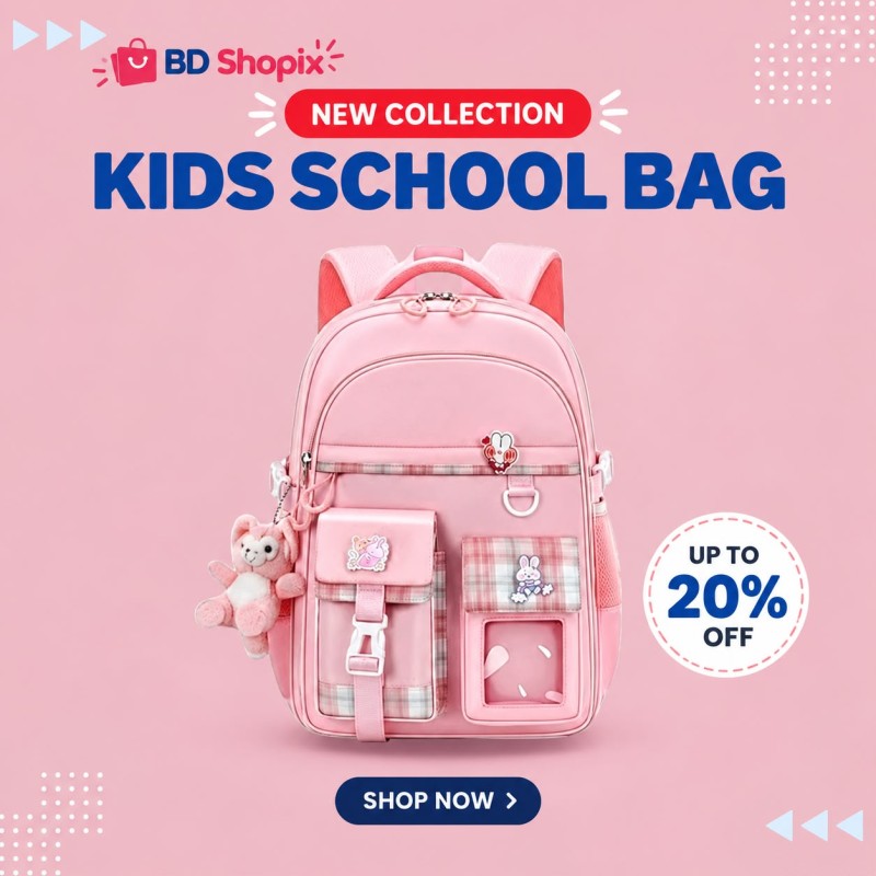 Kids Multi-Functional School Backpack-Pink