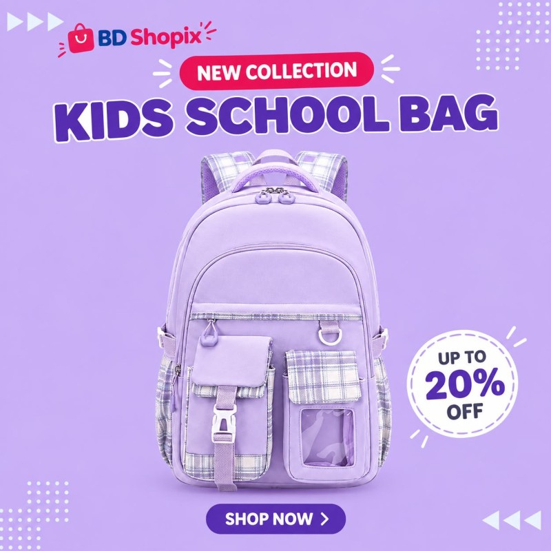 Kids Multi-Functional School Backpack-Purple